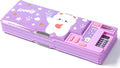 Pop Up Multifunction Pencil Case, Cute Cartoon Pen Box Organizer Stationery with Calculators, Sharpener, Schedule, School Supplies, Best Birthday Gifts for Kids Teens (Purple)