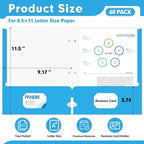 Two Pocket Portfolio Folders, PANDRI 60 Pack 3 Hole Punched 2 Pocket Folders for 3 Ring Binder, Letter Size Paper File Folder for School Office Home Business, Lightblue