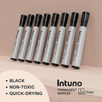 INTUNO Permanent Markers, 96 Count Black, Chisel tip, Oil-Based Permanent Markers, Waterproof and Fade-Resistant, for Paper, Wood, Metal, Glass and More