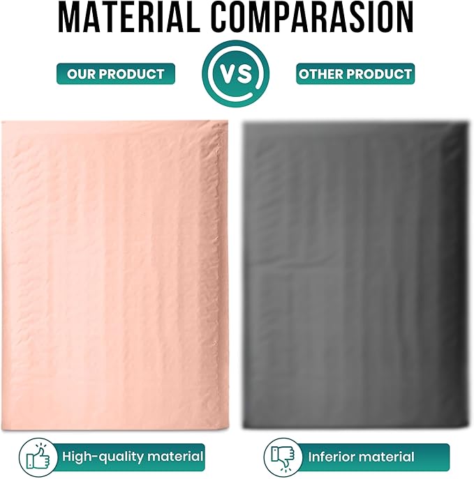 Levex - #0000 4" x 6" [5 Pack] Light Pink Poly Bubble Mailers, Padded Envelope Mailers, Packing Envelope & Mailing Bags for Shipping