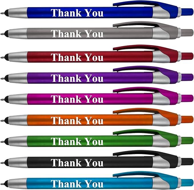 Personalized With your Custom Logo or Text Pens-Pack of 300- for Marketing, Parties, and Events, 2 in 1 Capacitive Stylus & Ballpoint Pen Compatible With Touchscreen Devices, Black Ink, Black Pens