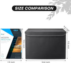 Bagnizer Large 22 Quart Linen Fabric Foldable Storage Bin Cube Organizer Basket with Flip-Top Lid & Handles, Clothes Blanket Box for Home, Office, Closet, Black, 4 Pack 14.6 x 9.5 x 9.5”