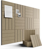 Large Felt Bulletin Board 48" x 36" Cork Board Alternative-12 Pack with 70 Safe Removable Adhesive Tabs, Cork Boards for Walls for Home Office Classroom Pin Board-Earth Brown