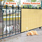 iCover 4x25ft Privacy Screen Fence, Outdoor Fencing Panels, Garden Windscreen Mesh Shade Sail Net Barrier, Include Reinforced Bindings and Brass Grommets Cable Zip Ties,Sand
