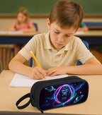 AnySmic Gorilla Pencil Case for Boys Girls, Large Pencil Pouch for Kids at Primary Elementary School, Polyester Big Capacity Pen Case, Double Zipper, Pen Bag Organizer