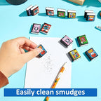 party greeting 100Pcs I Love to Read Pencil Erasers Fun Erasers Bulk for Kids Read Across America Prizes Drawing Sketching Supplies Reading Positive Reward Gift School Classroom Teacher Black