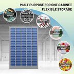 Exerock 75 Drawer Tool Storage Cabinet with ABS Drawers, Bolt and Nut Organizer Parts Box, Hardware Shelving Unit for Garage and Workshop