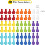 Wrap-It Storage - Mini Multi-Color Cable Labels (60 Pack) - Colorful Charger & Wire Labeler