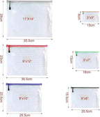 Oaimyy-18 PCS-6" x 8" Inch -Mesh Zipper Pouch, Plastic Zip File Folders Puzzle Bags for Organizing,Office Supplies,Travel,Home Storage-Multicolor