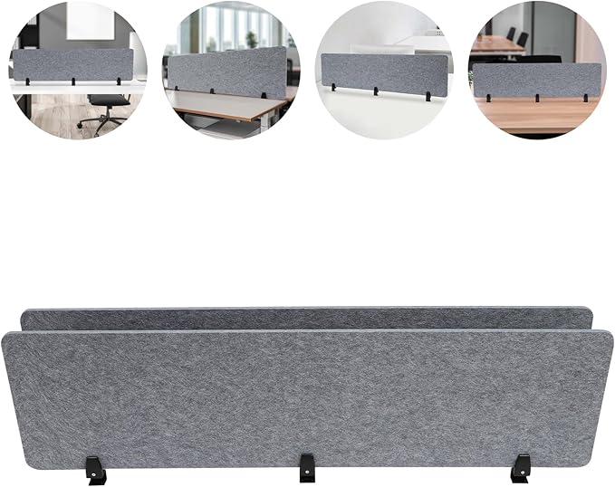 2 Pack Polyester Desk Dividers, Soundproof Room Divider Office Furniture Partitions, Privacy Desk Panel with Clamps, Stand Up Freestanding Desk Privacy Panel for Office Classroom(60" x 16")