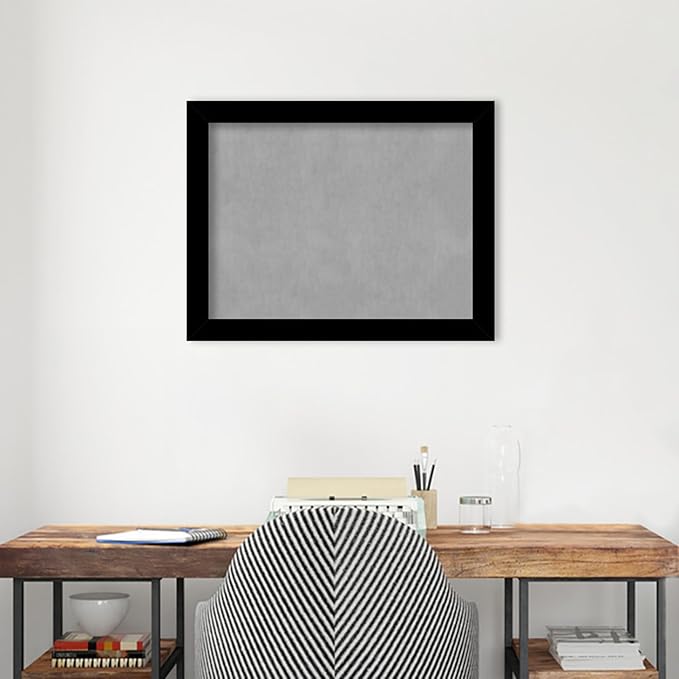 Amanti Art Black Framed Magnetic Board 21x27 Medium Vision Board for use with Magnets, 100% Metal Sheet to Display Items as Office Decor or for Home Organization in mudroom, Kitchen or Kids Room