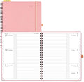 POPRUN 2026 Weekly and Monthly Planner Calendar, January 2026 - December 2026,Large 8.5'' x 10.5'' Spiral Bound Appointment Book, Includes Monthly Tabs, Inner Pocket,Soft Cover - Soft Pink