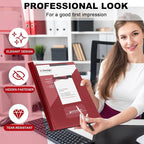 Teling 48 Pcs Clear Front Report Covers with 3 Prongs, Plastic Dark Red Presentation Folders Bulk with 3 Pockets for A4 and Letter Size Paper, 90 Sheet Capacity, Document Covers for School Business