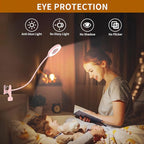 iZELL Desk Lamp, LED Reading Light with Clamp, 3 Color Modes & 10 Brightness Flexible Arm Book Light for Kids Reading Book in Bed at Night Clip on Table, Computer, Zoom Meetings - 27.6‘’ Pink