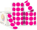 Fluorescent Pink 1 Inch Round Color Coding Dot Labels, 10 Rolls 10000 Dot Stickers in Dispenser Box - Permanent Adhesion, Vibrant Colors, Highly Visible
