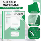 Teling 48 Pcs Clear Front Report Covers with 3 Prongs, Plastic Green Presentation Folders Bulk with 3 Pockets for A4 and Letter Size Paper, 90 Sheet Capacity, Document Covers for School Business