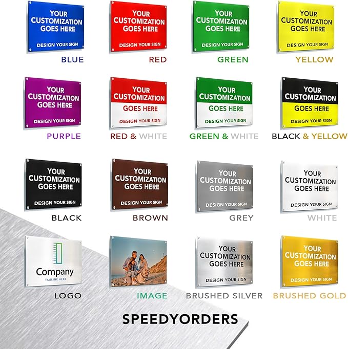 SPEEDYOOKS Custom Outdoor Metal Sign, Personalized Aluminum, Customized Safety, Business, Waterproof - White Aluminum (Red & White, 20x20 In)
