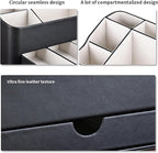 KINGFOM Desk Organizer with Drawer, Multifunction Pencil Holder for Desk, Desk Organizer and Accessories 5 Compartments for Home Office Supplies (Black)