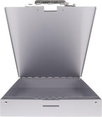 Saunders Metal Clipboard with Storage, Silver Single Layer Nursing Clipboard Folio, Letter Size Paper Organizer, Steel Clip with Self Locking Latch, Form Holder for Office, School & Work - Made in USA