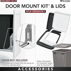 Rev-A-Shelf RV-18KD-11C S Double Pullout Trash Can for Kitchen Cabinets 35 Qt Garbage Recycling Bin on Full-Extension Slides, White