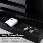 Lucundm Key Holder Wall Mount, Mail Holder with Storage Drawer and 5 Key Hooks for Coat, Dog Leash, Home Decor Rack, House Accessories, Entry Way Organizer