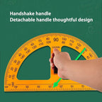 Magnetic Geometry Tool, Protractor, Triangle Rulers Easy Attachment Blackboard Measurement Kit, Teacher Board Protractor Multi-Purpose Kit Large Teaching Aids (Four-Piece Set)
