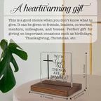 Matthew 19:26 Desk Sign, Christian Bible Verse Decor With God All Things Are Possible Gift for Women Men, Inspirational Faith Plaque for Office, Birthday, Baptism, Retirement, Christmas PA131