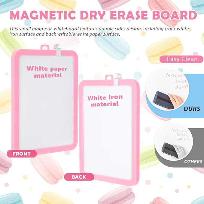 Outus 10 Pcs Dry Erase Mini White Boards Bulk 8.5 x 11'' Small Magnetic Whiteboard Double Sided Colored Writing Boards for Kids Students Locker Fridge(Macaron Color)
