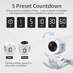 LUCKY TIME Productivity Timer Flip Gravity Sensor Pomodoro Cube Timer Countdown & Countup,1/5/10/30/60min Preset & Custom Timing, Mute/Vibrate/Sound for ADHD,Work,Study,Kitchen(1, White Hexagon)