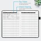 KUMEER Check Register – Elegant Check Registers for Personal Checkbook with Check & Transaction Registers, Hardcover Checkbook Log 5.2x7.6" (Black)