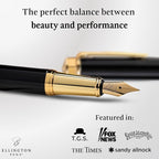 Ellington Pens Luxury Fountain Pen Set- Smooth Fine Nib- Includes 3 Ink Cartridges, Refillable Ink Converter, Gift Box -Fountain Pens For Writing, Calligraphy, Journaling, Sketching (Noble Heritage)
