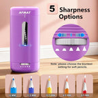 AFMAT Electric Pencil Sharpener, Fully Automatic Pencil Sharpener, Auto in & Out, Rechargeable Hands-Free Sharpeners for Jumbo & Colored Pencils (6.5-12mm), Portable for Home/Classroom/Office PSC2
