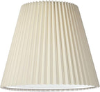 10" Top x 17" Bottom x 14 1/2" High x 14 3/4" Slant Lamp Shade Replacement Large Ivory White Bell Round Traditional Pleated Spider Harp Finial - Springcrest