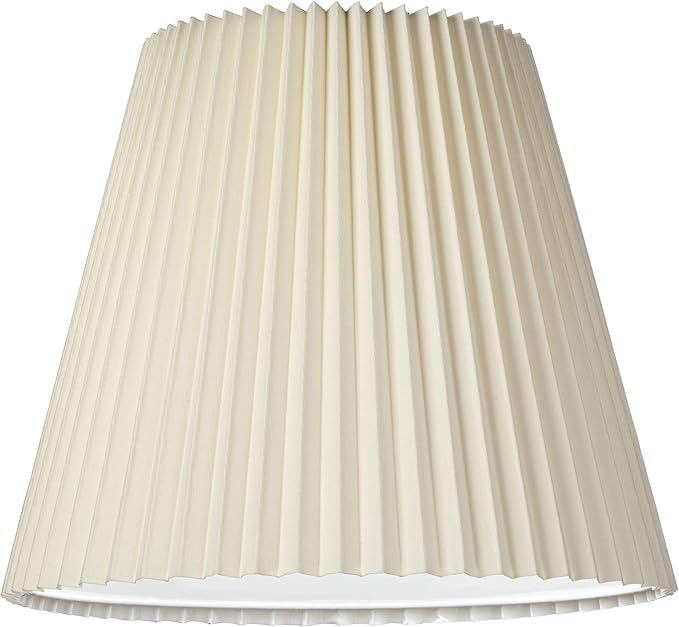 10" Top x 17" Bottom x 14 1/2" High x 14 3/4" Slant Lamp Shade Replacement Large Ivory White Bell Round Traditional Pleated Spider Harp Finial - Springcrest