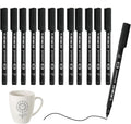 12 Pack Fine Point Black Permanent Marker Pens 0.6mm, Quick-Dry Waterproof Ink for Writing Drawing Labeling on Plastic Wood Metal Glass, Long-Lasting Fine-Tip Markers for Office School Home Crafts