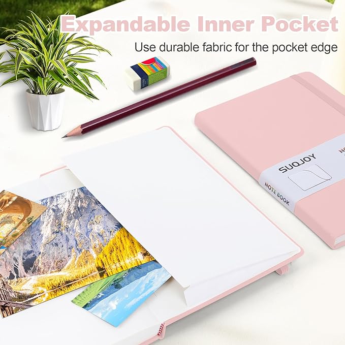 SUQJOY Lined Journal Notebooks for Writing, 100 GSM Thick Paper, 8 Pack Hardcover Notebooks, A5 College Ruled Notebook, Journaling Notebook for School/Travel/Office (Assorted Color- 8 Pack)