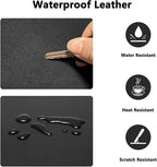 PU Leather Desk Pad Protector Gaming Mouse Pad Non Slip Desk Mat for Keyboard and Mouse Waterproof Desk Writing Pad for Office and Home Desk Accessories(Black, 31.5 * 15.7)