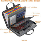 5200℉ Fireproof Accordion File Organizer with Lock, Thickened Document Organizer 13 Colorful Pocket with Labels, Important Document Organizer, Expanding File Folder with Handle for Letter A4 (Grey)