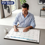 Dunwell 2026 Desk Calendar 22x17 (Blue), 22 x 17 Large Monthly Desk Blotter or Hanging Wall Calendar, Jan–Dec 2026, Lined Daily Blocks, Easy to Read