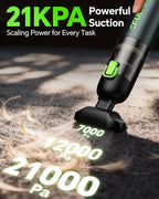 Cfulan Car Vacuum Portable Cordless, 21KPa 4-in-1 Handheld Mini Vacuum Cleaner with 8 Attachments, 3 Suction Modes, One-Touch Empty, Type-C Charge, Hand Vacuum for Car, Home, Keyboard, Small Job