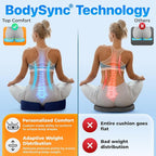 TOP COMFORT Seat Cushion, BodySync™ Technology with Non-Slip Gel & Memory Foam for Tailbone, Sciatica & Back Pain Relief, Office Chair Cushion, Car Seat Cushions for Driving (Dark Grey Blue)