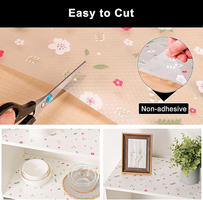 Cooyes Shelf Liner – Premium Non-Adhesive Cabinet & Drawer Liner for Kitchen – Waterproof Shelf Paper with Modern Pattern – Durable EVA Cabinet Mat – Easy to Cut （12" W x 360" L）