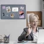 Vuzvuv Dark Grey 28"x16" Large Cork Board with 50 Push Pins & Sticky Notes, Self-Adhesive Bulletin Board for Wall, Felt Pin Vision Board for Paste Notes,Schedules Offices Home