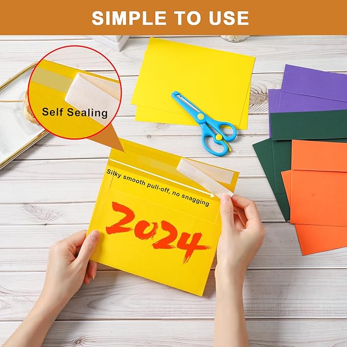 Silunkia 10 Assorted Colors Blank Flat Cards and Envelopes 5 x 7 Heavyweight Single Panel Cardstock and A7 Envelopes Printable Self Seal 20 Packs for Wedding Invitations, Birthday, DIY Greeting Cards