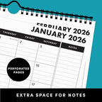 PAPERAGE 2026 Calendar, 12 Months (January 2026 - December 2026), Small (9 in x 11 in), Minimalist Wall and Desk Calendar with Monthly Views, Yearly Plans & Notes Section – Pastel
