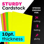 Hygloss Large Poster Board 22x28 - 100 Assorted Neon Color Poster Boards Bulk Pack - 10 Pt. Thickness Colored Poster Board Paper for Projects, Signs, Displays, Crafts - Posterboard Multipack 22" x 28"