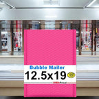 iMBAPrice 12.5x19 Inches Hot Pink Color Polybubble Bag, 100-Pack Large Size #6 Self Seal Poly Bubble Mailers Padded Packing Envelopes (Total 100 Bags)