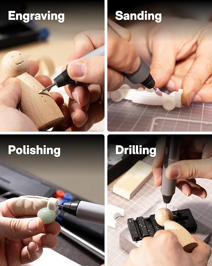 HOTO SNAPBLOQ 3-in-1 Mini Tool Kit for DIY & Craft Projects, Drill Pen, Rotary Tool & Precision Screwdriver with Magnetic Modular System, 114 Accessories for Jewelry Making, Model Craft & Creative Han