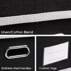 PRANDOM Large Foldable Storage Box with Lid [1-Pack] Fabric Collapsible Storage Bin Organizer Container Basket Cube with Cover for Home Bedroom Closet Office Nursery Black (17.7x11.8x11.8)