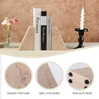 Koville Natural Stone Bookends for Shelves, Granite Book Ends for Heavy Books, Non-Slip Heavy Duty Book Stopper for CD/Movies, Decorative Bookend for Bookshelf Table Home Decor(Pink)